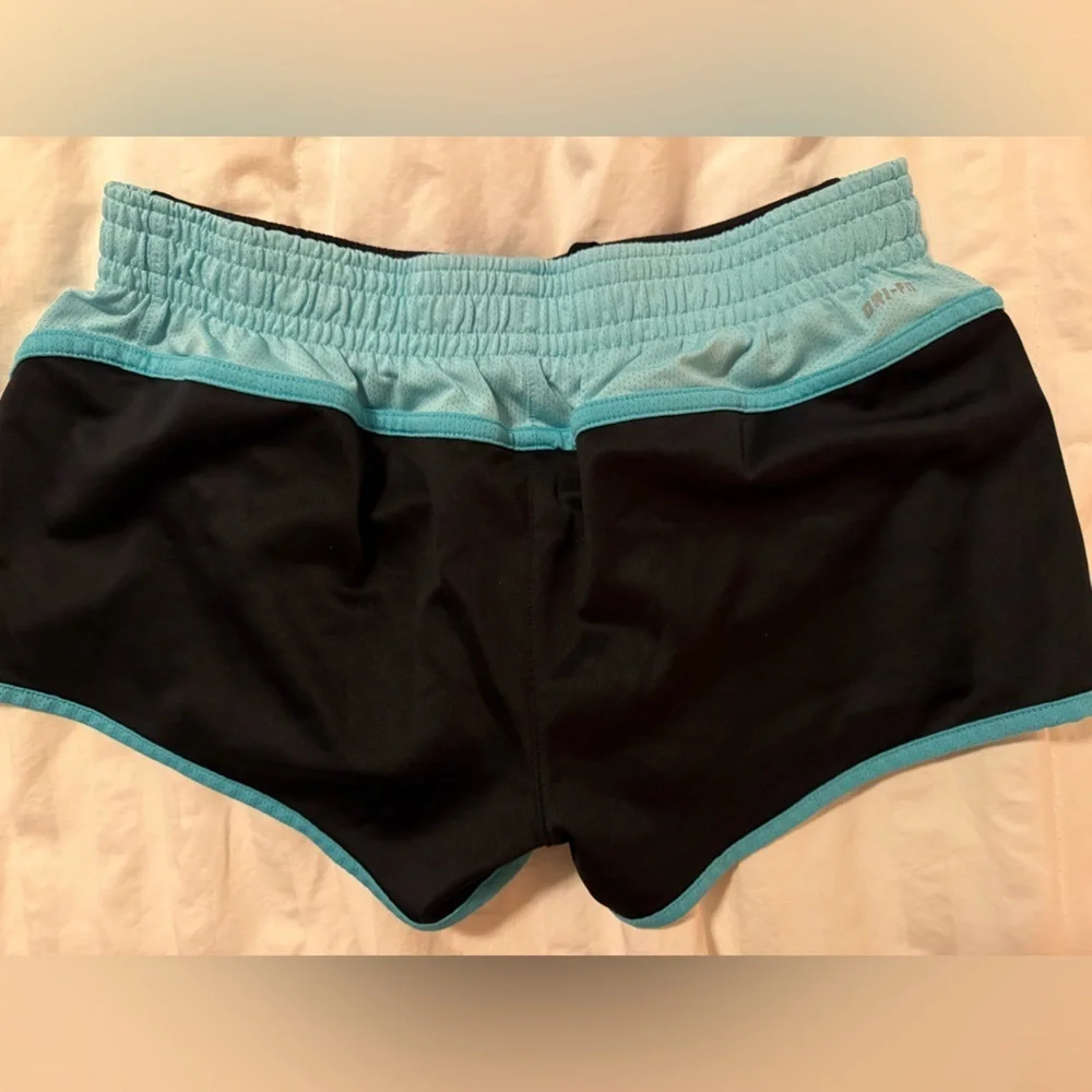 Nike Black and Teal Dri-FIT Shorts